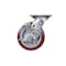 Vestil Polyurethane Swivel With Brake Caster 6 In. Diameter x 2 In. Width 720 lb Maroon/Gray CST-VE-6X2PUP-SWB - alternate 4